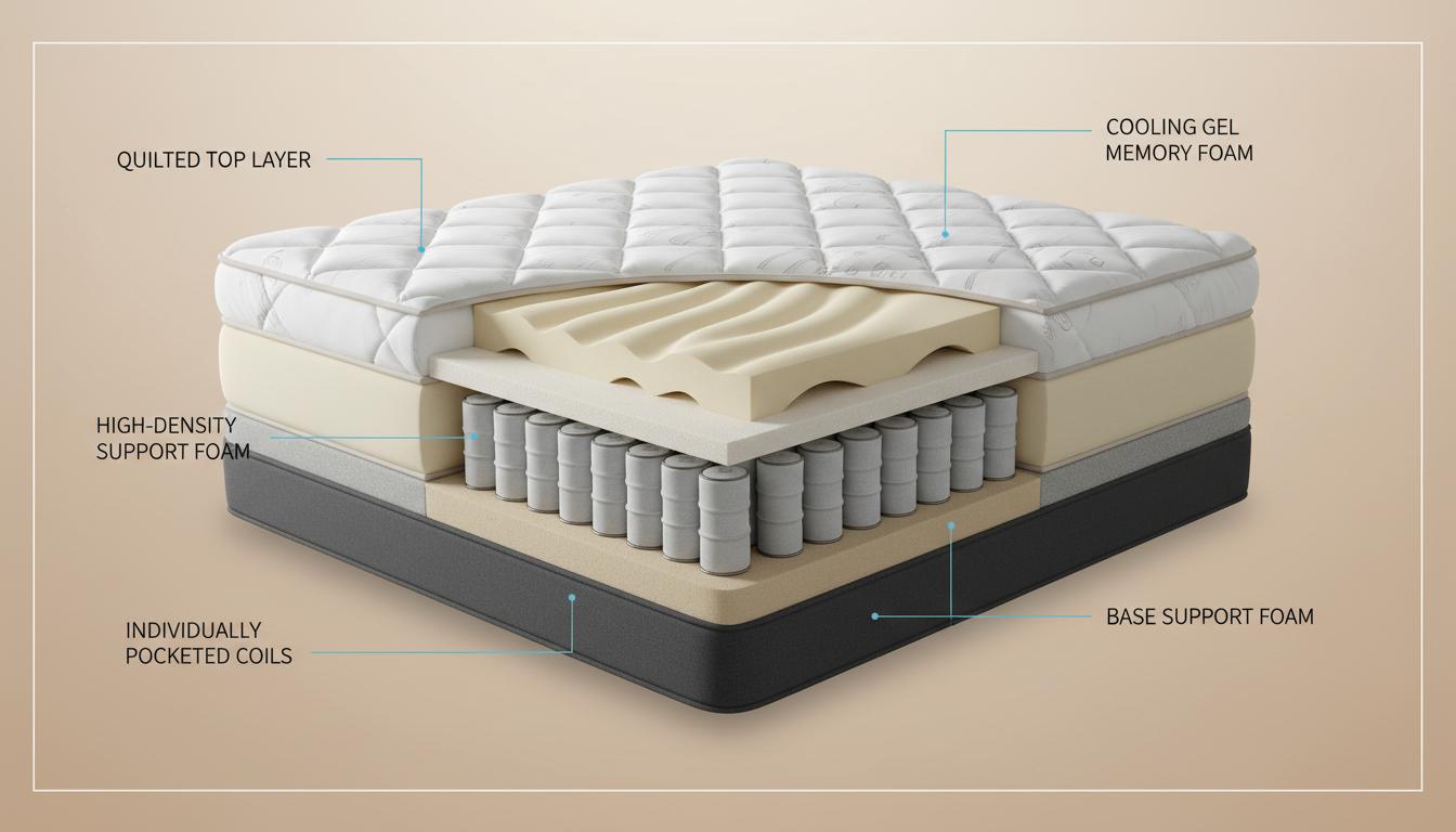 Premium hotel mattress top view
